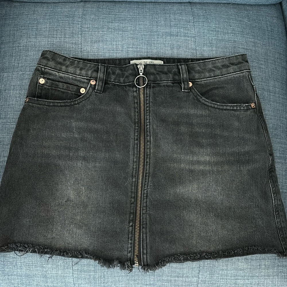We the Free Black Denim Mini Skirt size 28